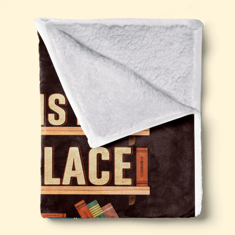 Personalised Blanket - Book Lover Gifts For Readers, Bookworms - Reading Is My Happy Place