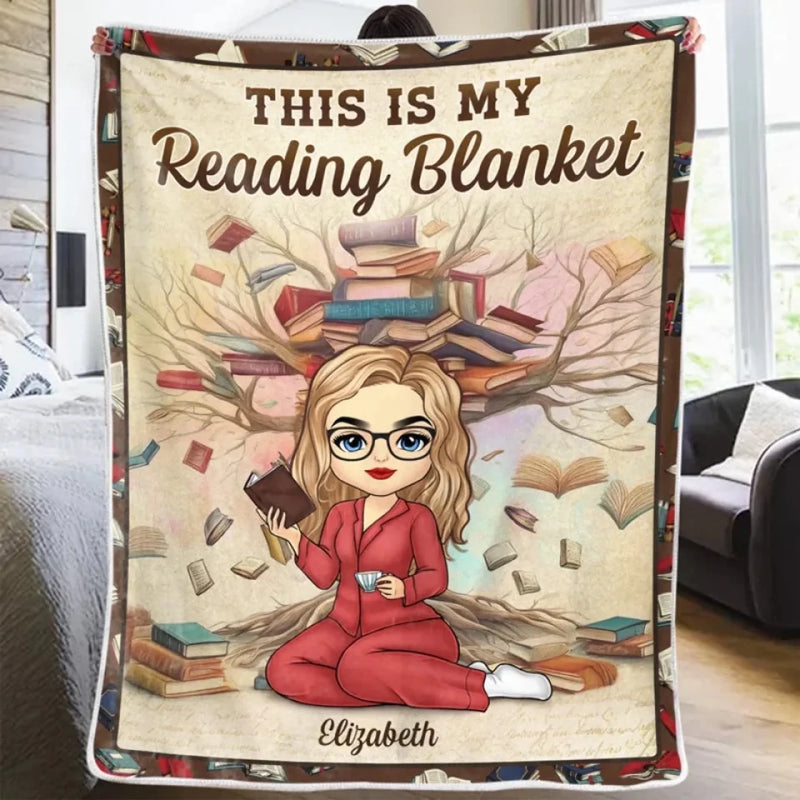 Personalised Blanket - Book Lover Gifts For Readers, Bookworms - Books, Blankets, and Me