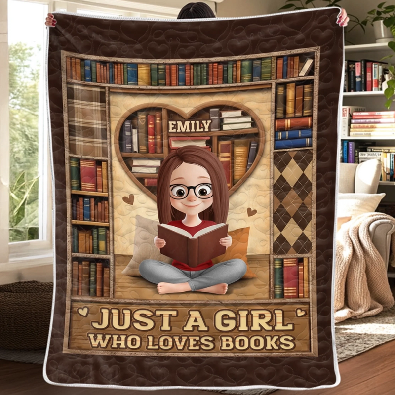 Personalised Blanket - Book Lover Gifts For Readers, Bookworms - For Cosy Reading Moments