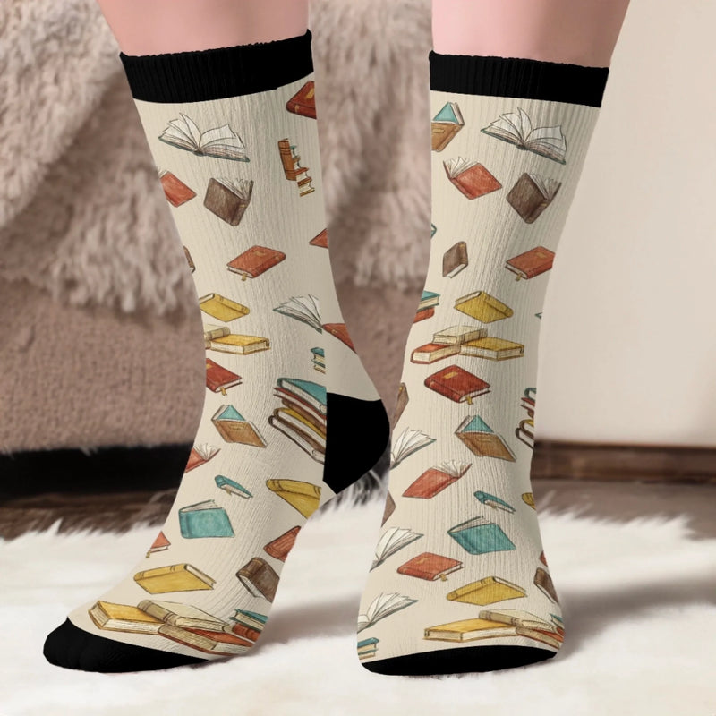 Personalised Crew Socks - Bookish Gifts For Book Lovers, Bookworms, Readers - Dreaming In Chapters