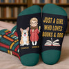 Personalised Crew Socks - Bookish Gifts For Book Lovers, Bookworms, Readers - Literary Pup Lover