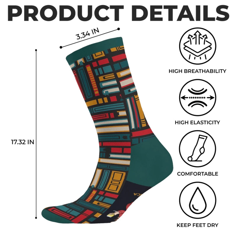 Personalised Crew Socks - Bookish Gifts For Book Lovers, Bookworms, Readers - Literary Pup Lover