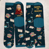 Personalised Crew Socks - Bookish Gifts For Book Lovers, Bookworms, Readers - Leave Me Alone, I’m Bonding With Fiction