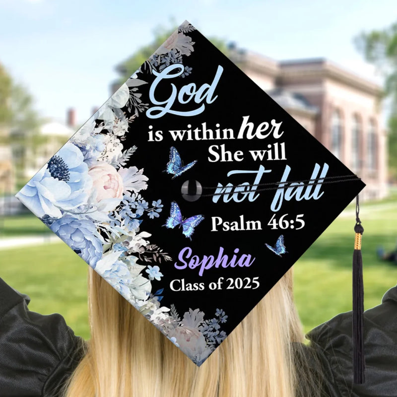 Personalised Graduation Cap - Meaningful Memorial or Graduation Gift for Jesus Lovers - Faith Makes Her Fierce