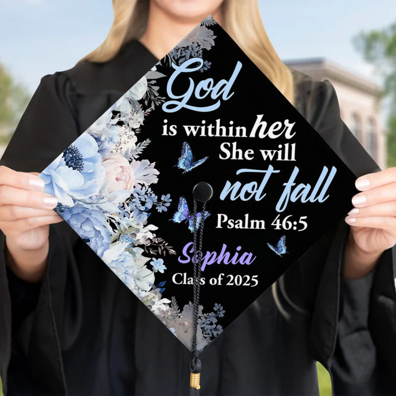 Personalised Graduation Cap - Meaningful Memorial or Graduation Gift for Jesus Lovers - Faith Makes Her Fierce
