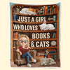 Personalised Blanket - Book Lover Gifts For Readers, Cat Mom And Dad - Reading Buddies For Life