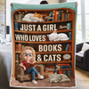 Personalised Blanket - Book Lover Gifts For Readers, Cat Mom And Dad - Reading Buddies For Life