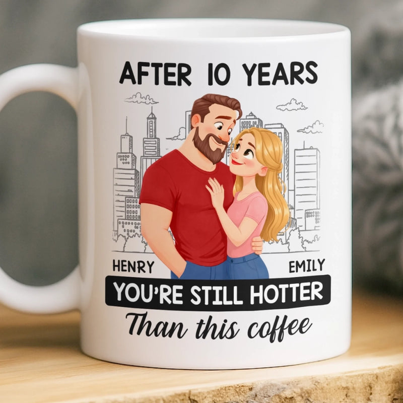 Personalised 3D Inflated Effect Mug - Anniversary Wedding Gifts For Couple - Side By Side Feels Easy