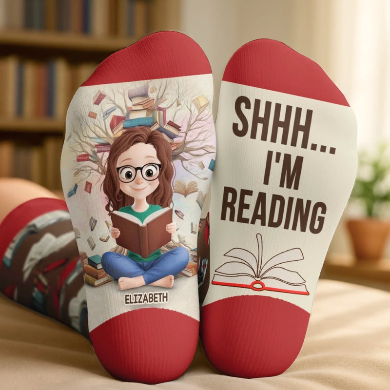 Personalised Crew Socks - Bookish Gifts For Book Lovers, Bookworms, Readers - Bookmark My Heart