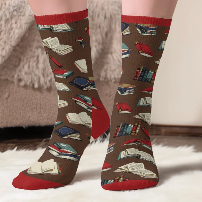 Personalised Crew Socks - Bookish Gifts For Book Lovers, Bookworms, Readers - Bookmark My Heart