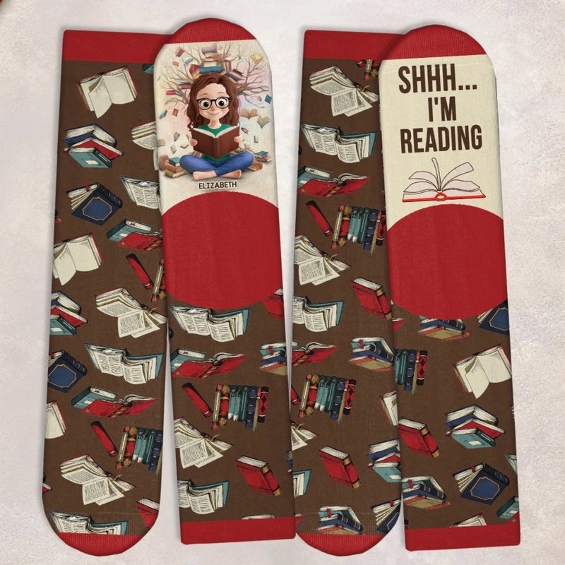 Personalised Crew Socks - Bookish Gifts For Book Lovers, Bookworms, Readers - Bookmark My Heart