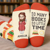 Personalised Crew Socks - Bookish Gifts For Book Lovers, Bookworms, Readers - Adventures Inside These Pages