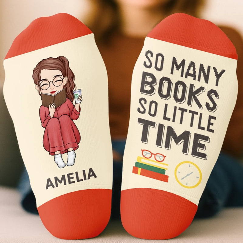 Personalised Crew Socks - Bookish Gifts For Book Lovers, Bookworms, Readers - Adventures Inside These Pages