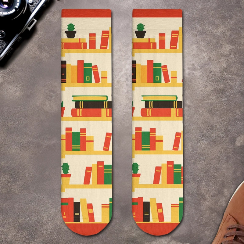 Personalised Crew Socks - Bookish Gifts For Book Lovers, Bookworms, Readers - Adventures Inside These Pages