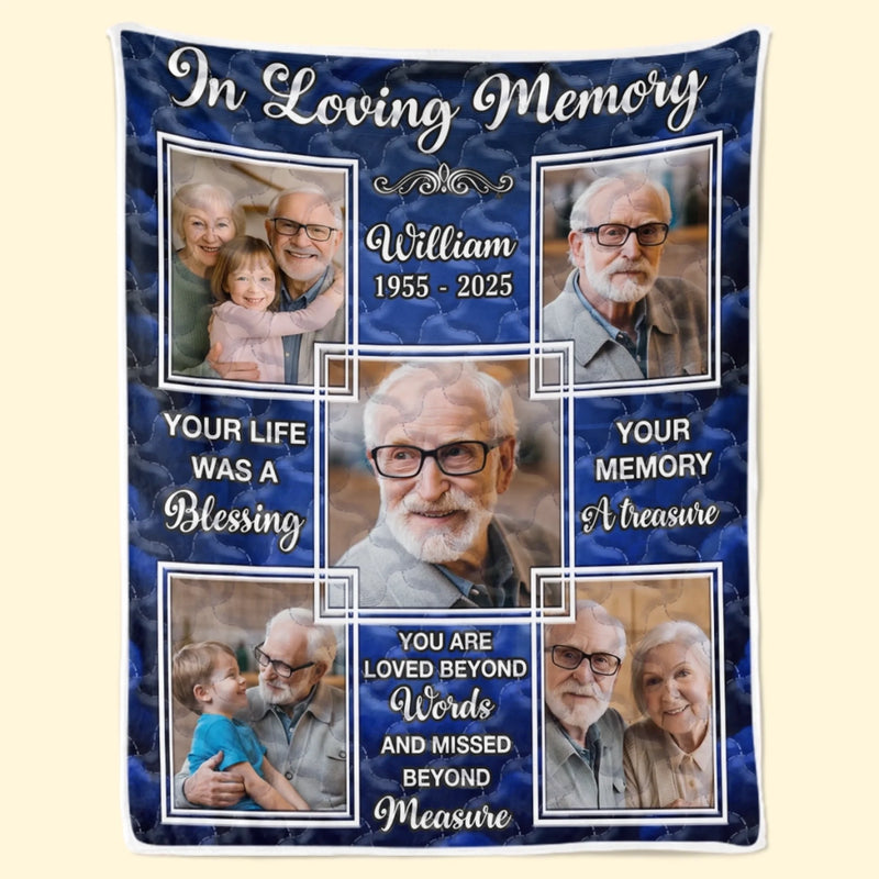 Personalised Photo Blanket - Meaningful Memorial Sympathy Gifts - Love Holds Beyond The Years