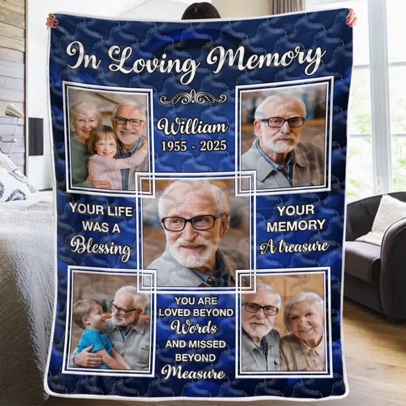 Personalised Photo Blanket - Meaningful Memorial Sympathy Gifts - Love Holds Beyond The Years