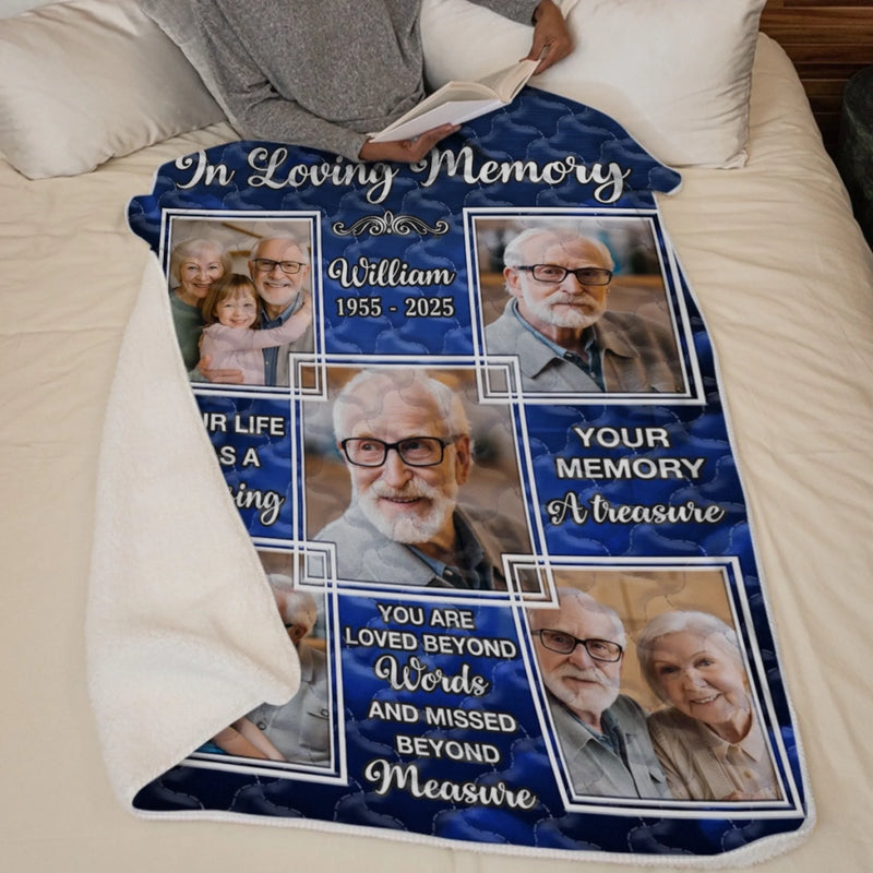 Personalised Photo Blanket - Meaningful Memorial Sympathy Gifts - Love Holds Beyond The Years