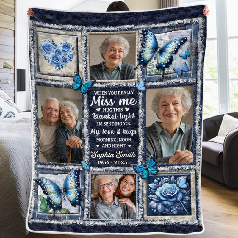Personalised Photo Blanket - Meaningful Memorial Sympathy Gifts - Love Lives Beyond The Years