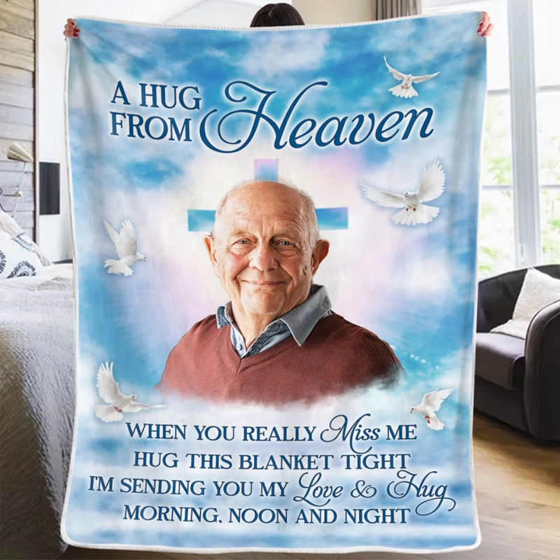 Personalised Photo Blanket - Meaningful Memorial Sympathy Gifts – A Hug From Heaven