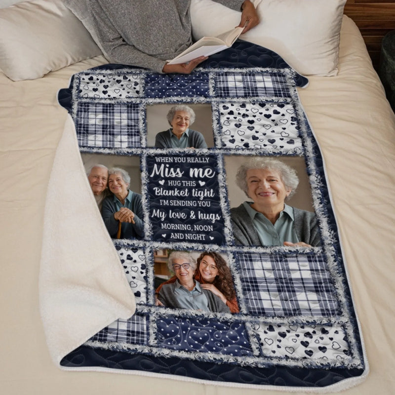 Personalised Photo Blanket - Meaningful Memorial Sympathy Gifts – The Light of Your Love Guides Me