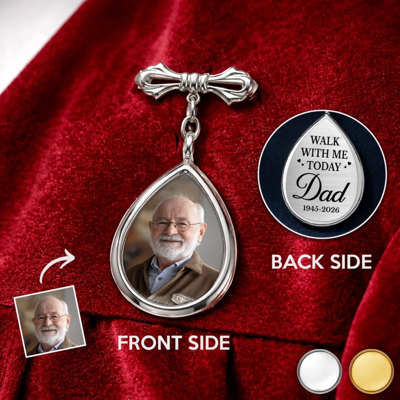 Personalised Teardrop Pin with Photo - Meaningful Memorial or Graduation Gift - Forever In My Heart