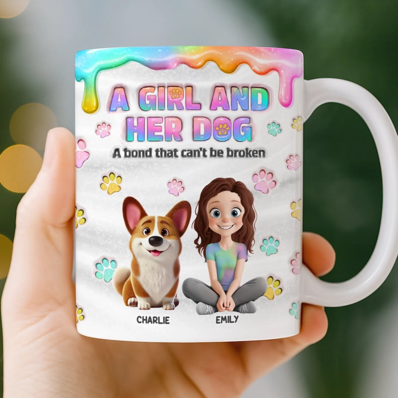 Personalised 3D Inflated Effect Mug – Birthday Gifts For Dog Lovers, Dog Mum – A Bond That Lasts Forever