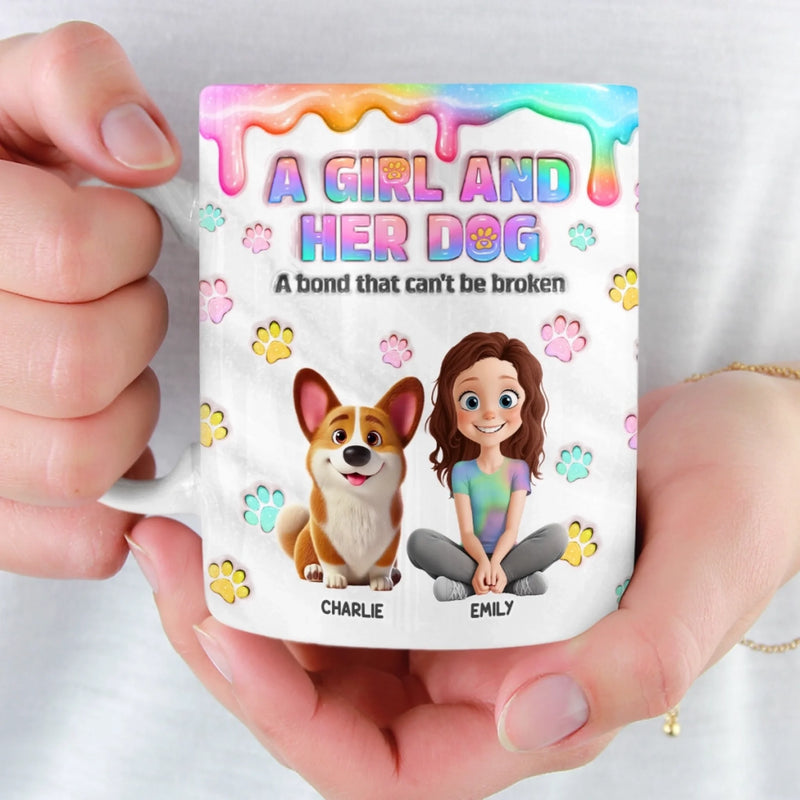 Personalised 3D Inflated Effect Mug – Birthday Gifts For Dog Lovers, Dog Mum – A Bond That Lasts Forever