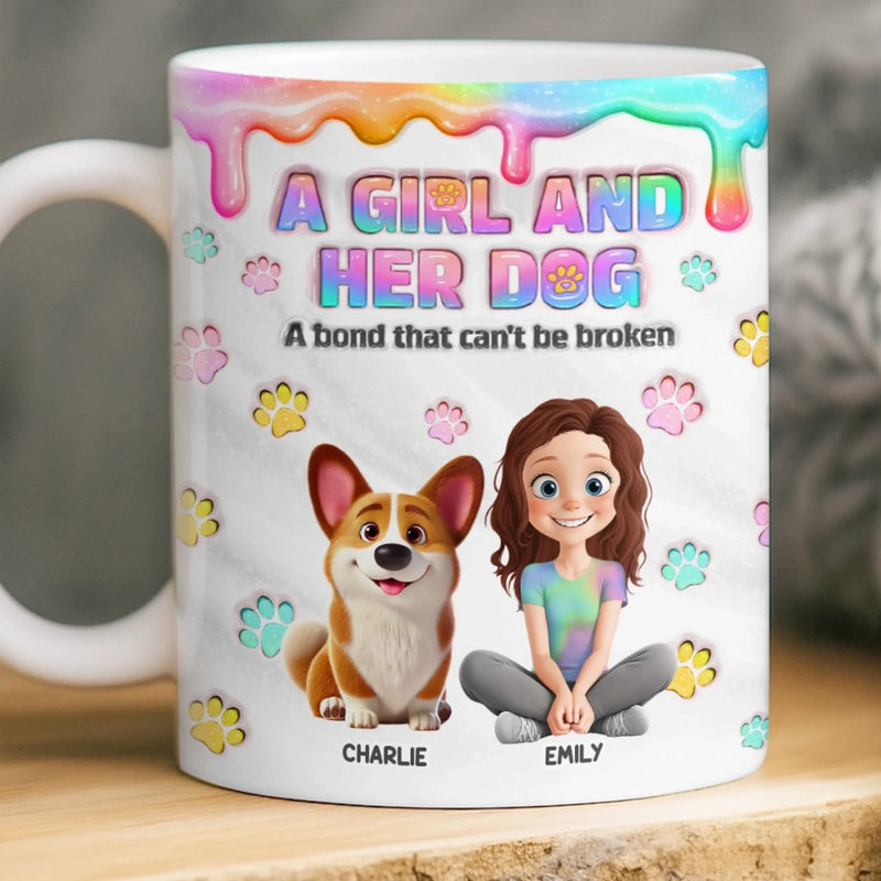Personalised 3D Inflated Effect Mug – Birthday Gifts For Dog Lovers, Dog Mum – A Bond That Lasts Forever