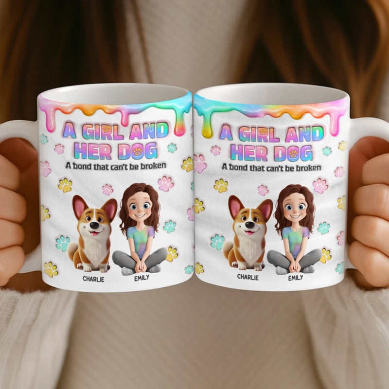 Personalised 3D Inflated Effect Mug – Birthday Gifts For Dog Lovers, Dog Mum – A Bond That Lasts Forever
