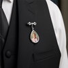 Personalised Teardrop Pin with Photo - Meaningful Memorial or Graduation Gift - With Me Every Step