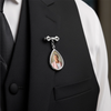 Personalised Teardrop Pin with Photo - Meaningful Memorial or Graduation Gift - Graduated With Your Love