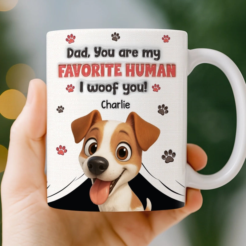 Personalised 3D Inflated Effect Mug – Birthday Gifts For Dog Lovers, Dog Dad & Mum – Always My Favourite Human