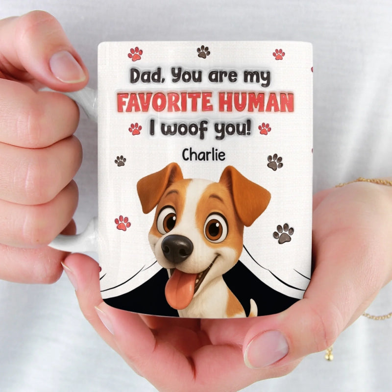 Personalised 3D Inflated Effect Mug – Birthday Gifts For Dog Lovers, Dog Dad & Mum – Always My Favourite Human