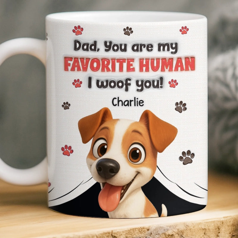 Personalised 3D Inflated Effect Mug – Birthday Gifts For Dog Lovers, Dog Dad & Mum – Always My Favourite Human