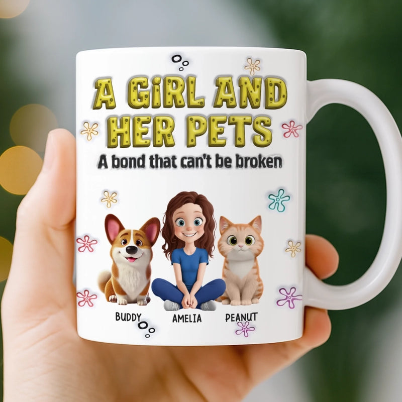 Personalised 3D Inflated Effect Mug – Birthday Gifts For Cat Lovers, Dog Mum – A Bond Forever Unbreakable