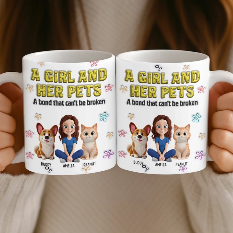 Personalised 3D Inflated Effect Mug – Birthday Gifts For Cat Lovers, Dog Mum – A Bond Forever Unbreakable