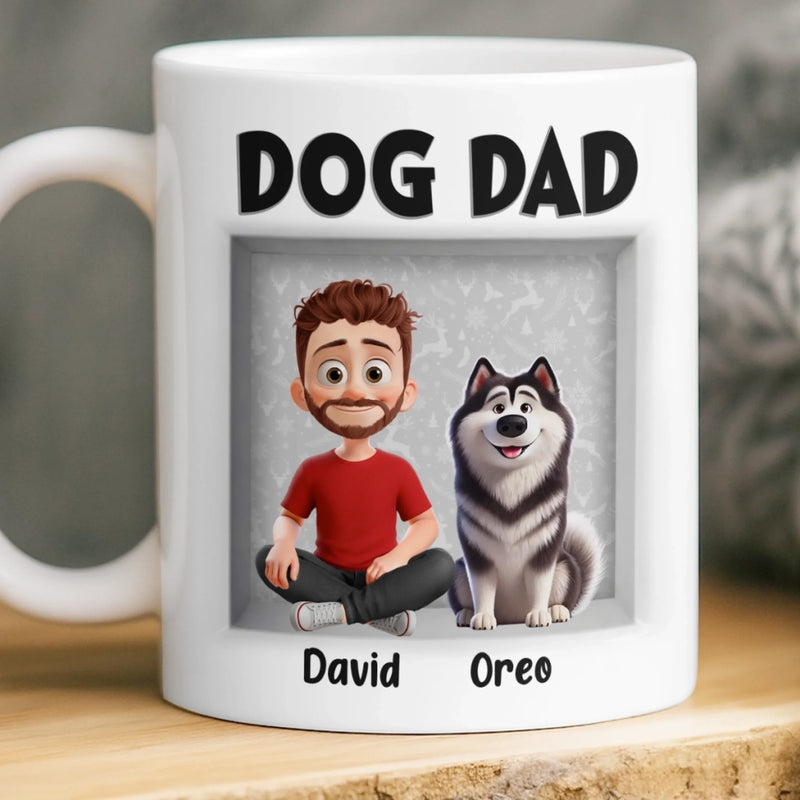 Personalised 3D Inflated Effect Mug – Birthday Gifts For Dog Lovers, Dog Dad & Mum – Love Starts With A Wag