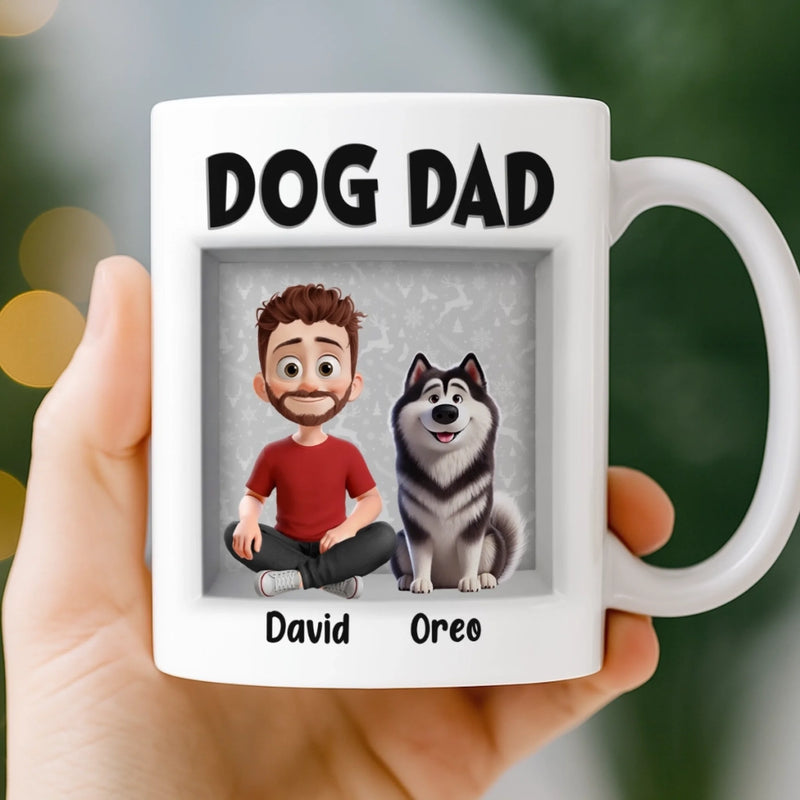 Personalised 3D Inflated Effect Mug – Birthday Gifts For Dog Lovers, Dog Dad & Mum – Love Starts With A Wag