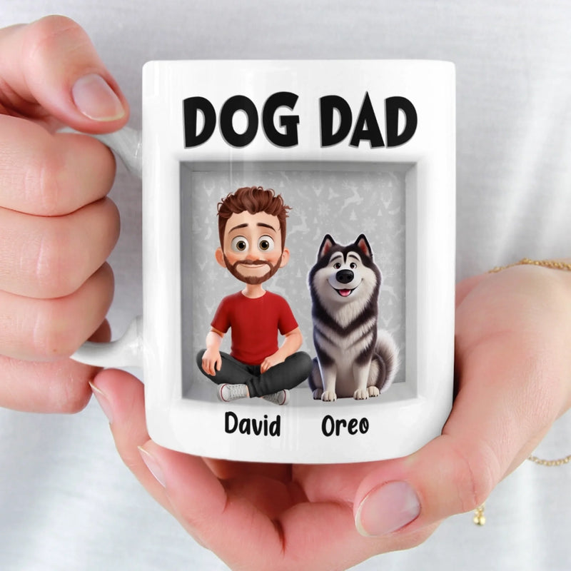 Personalised 3D Inflated Effect Mug – Birthday Gifts For Dog Lovers, Dog Dad & Mum – Love Starts With A Wag