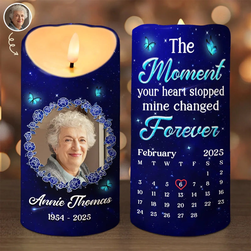 Personalised LED Candle with Photo - Meaningful Memorial Gift - Though Absent, You Remain Ever Near