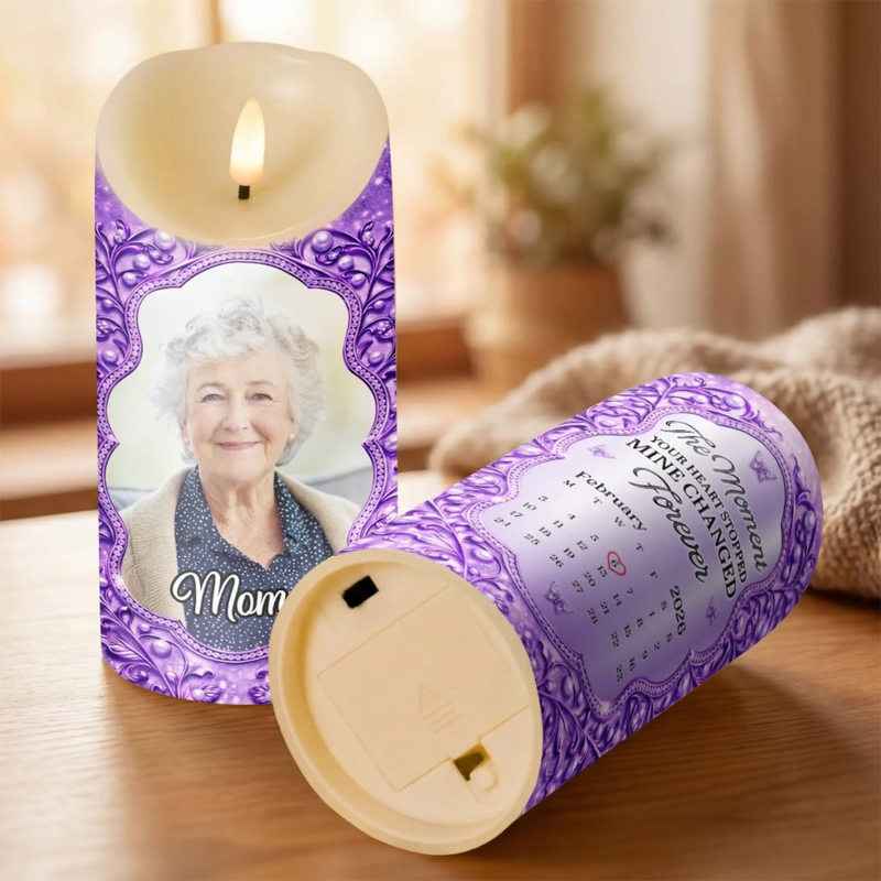 Personalised LED Candle with Photo - Meaningful Memorial Gift - Always Loved Never Forgotten