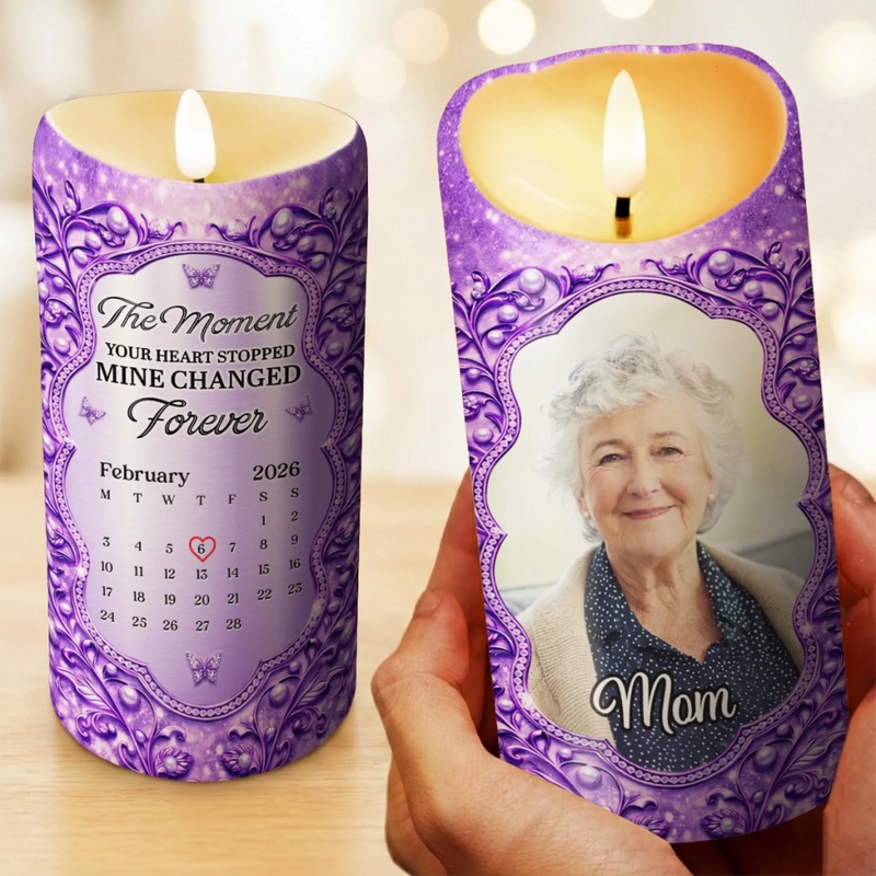 Personalised LED Candle with Photo - Meaningful Memorial Gift - Always Loved Never Forgotten