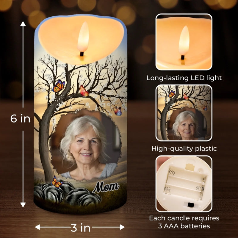 Personalised LED Candle with Photo - Meaningful Memorial Gift - Your Light Stays With Me