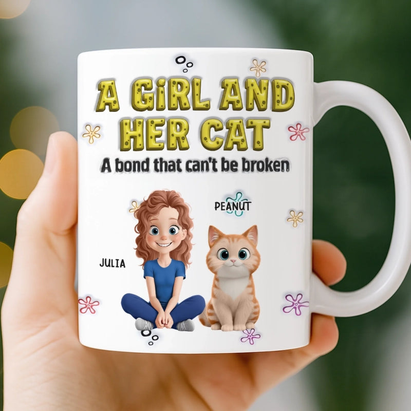 Personalised 3D Inflated Effect Mug – Birthday Gifts For Cat Lovers, Cat Dad & Mum – Fur Makes Us Family