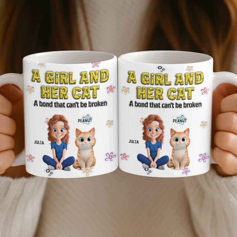 Personalised 3D Inflated Effect Mug – Birthday Gifts For Cat Lovers, Cat Dad & Mum – Fur Makes Us Family