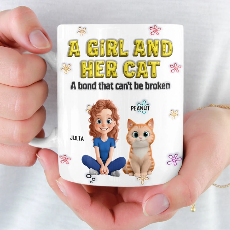 Personalised 3D Inflated Effect Mug – Birthday Gifts For Cat Lovers, Cat Dad & Mum – Fur Makes Us Family
