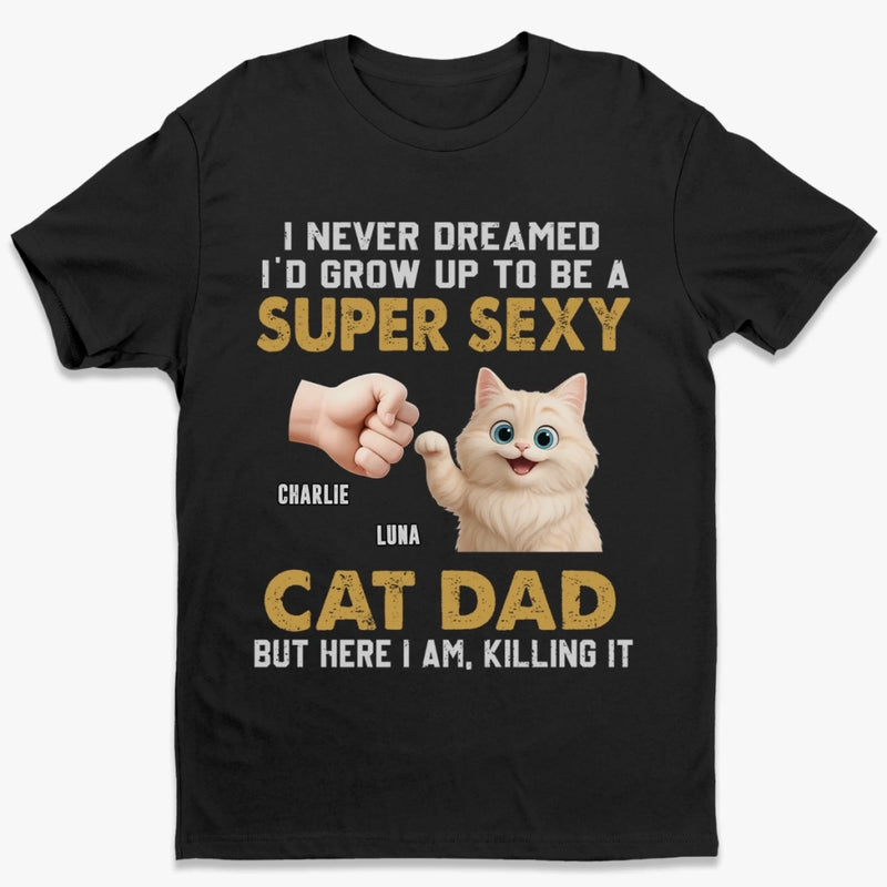 Personalised Unisex T-Shirt, Hoodie – Father’s Day Gift for Cat Lovers, Cat Owners – I'd Grow Up to Be A Cat Dad