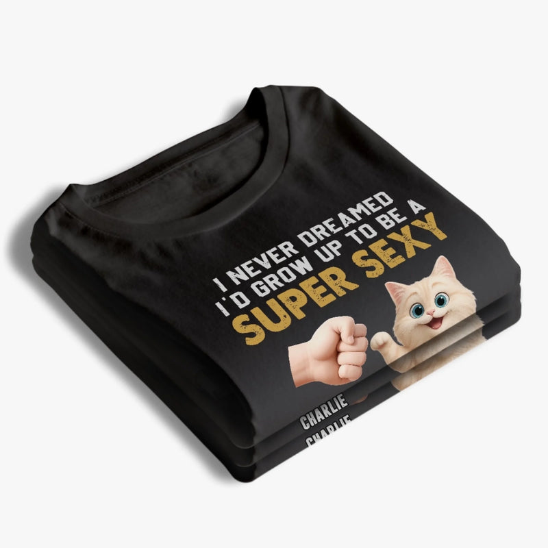 Personalised Unisex T-Shirt, Hoodie – Father’s Day Gift for Cat Lovers, Cat Owners – I'd Grow Up to Be A Cat Dad