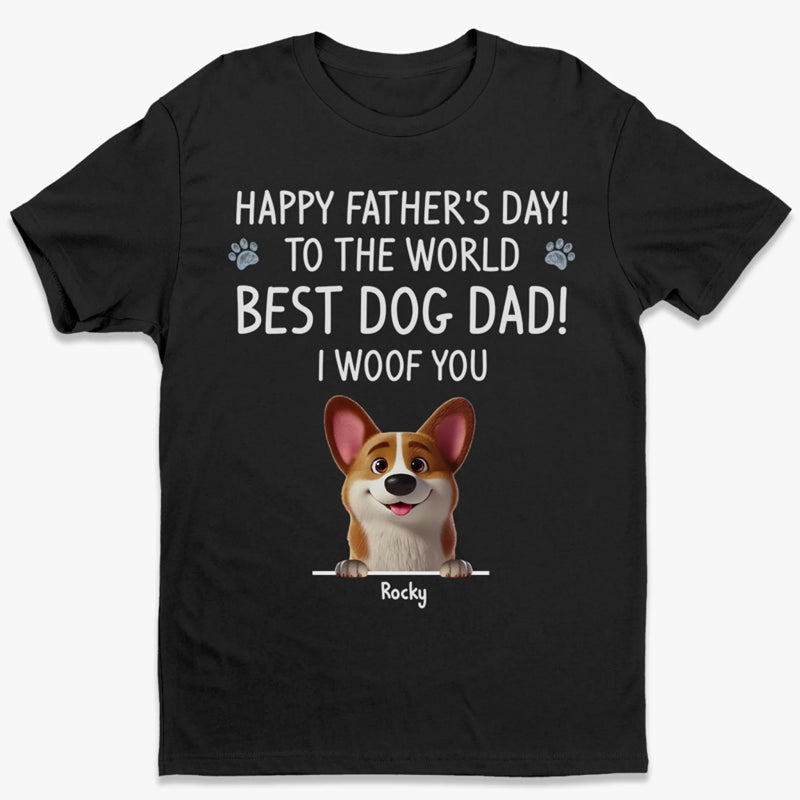 Personalised Unisex T-Shirt, Hoodie – Father's Day Gift for Dog Dad, Cat Mom, Pet Lovers – To My Dog Dad, I Woof You