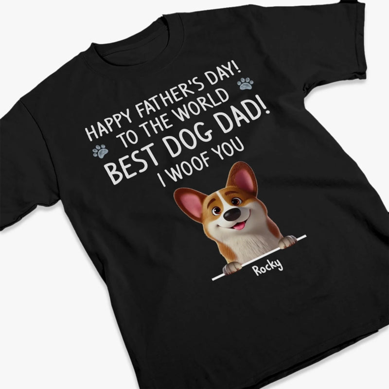 Personalised Unisex T-Shirt, Hoodie – Father's Day Gift for Dog Dad, Cat Mom, Pet Lovers – To My Dog Dad, I Woof You